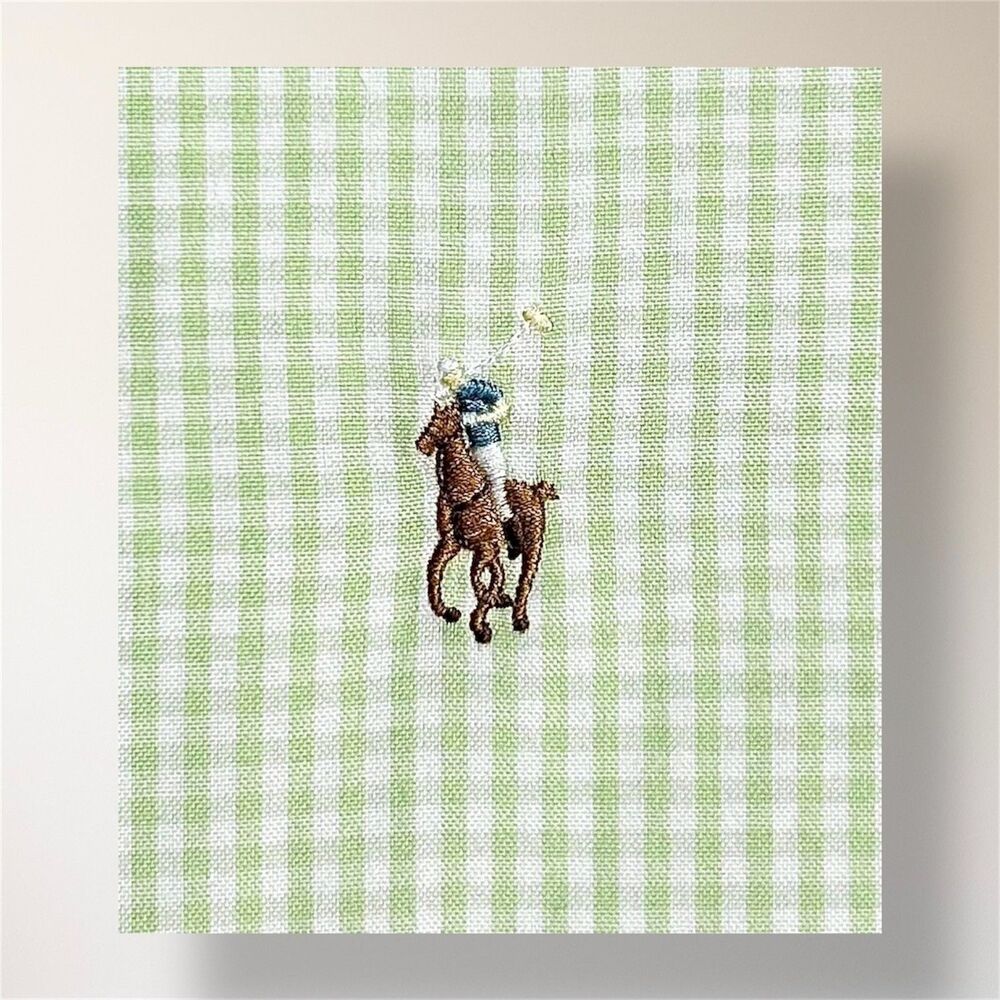 Ralph‎ Lauren Tilden Golf L Green White Plaid Button Down Pony Long Sleeve Shirt - Picture 3 of 9